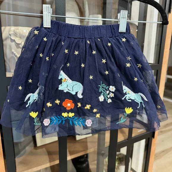 Hanna Andersson Navy Unicorn Embroidered Skirt - Picture 1 of 5